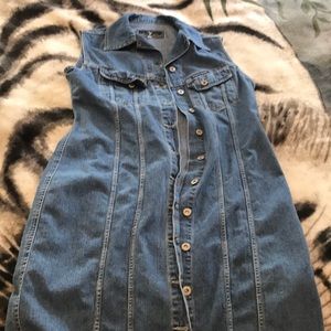 Button brown jean dress